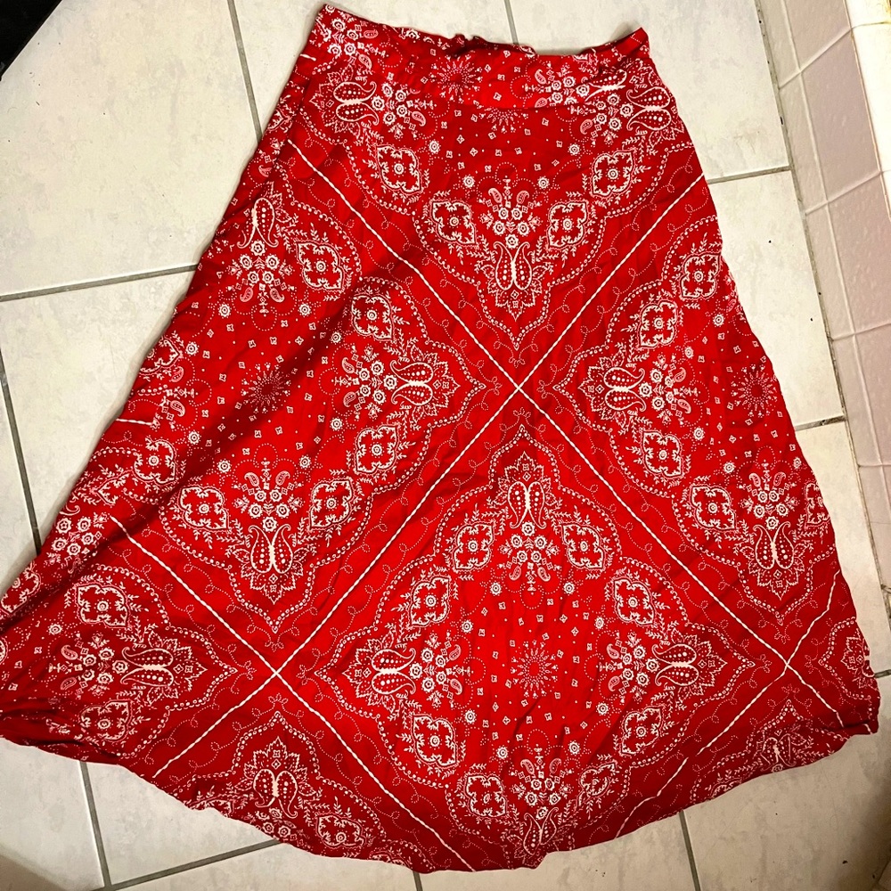 Tommy Hilfiger red boHo maxi skirt